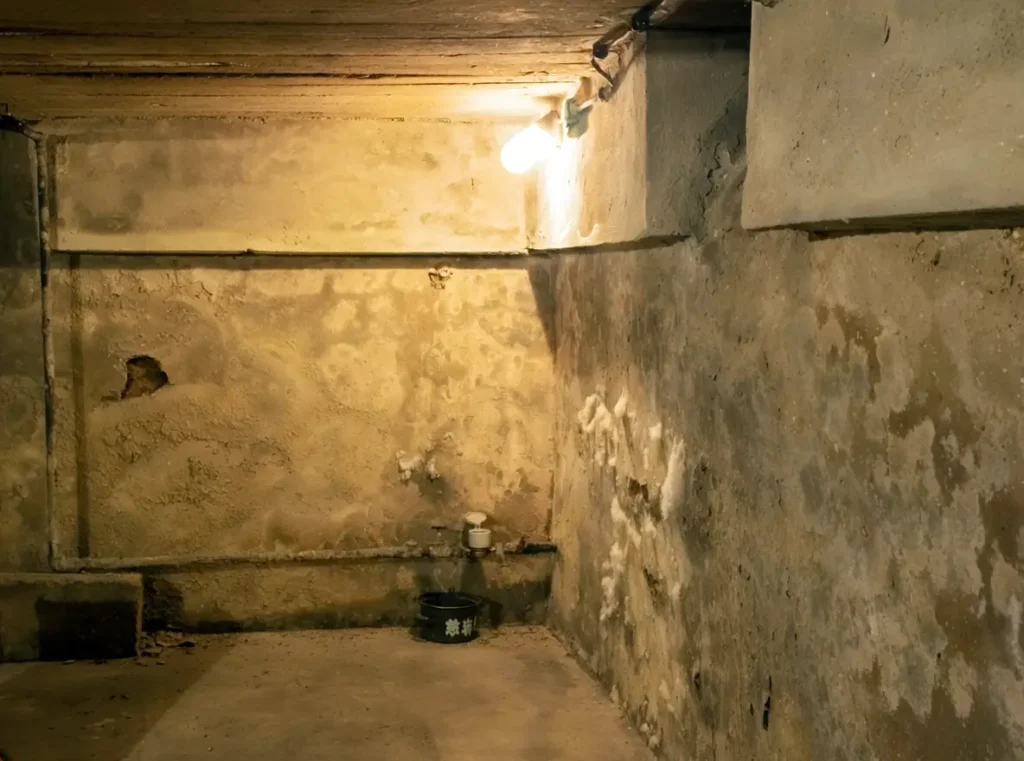 cave humide d'un immeuble d'appartements