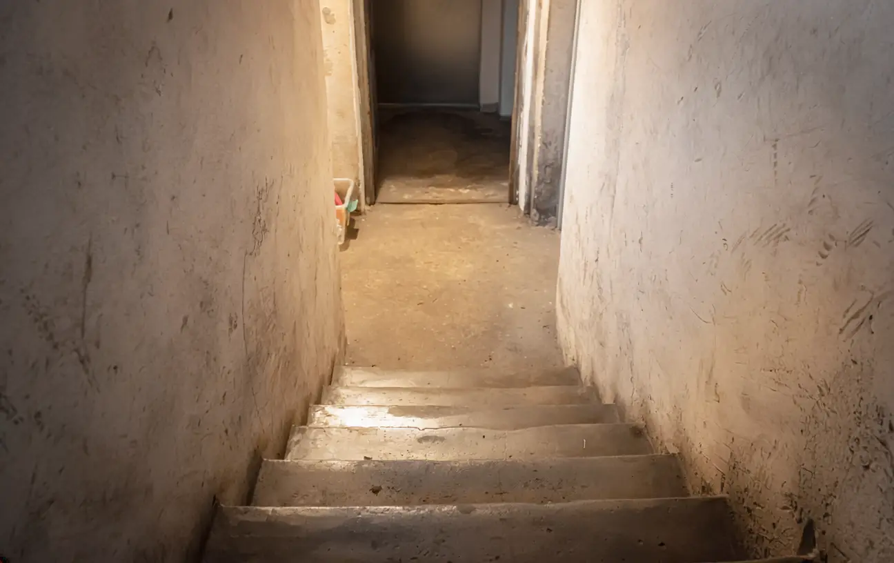 escalier cave infiltration