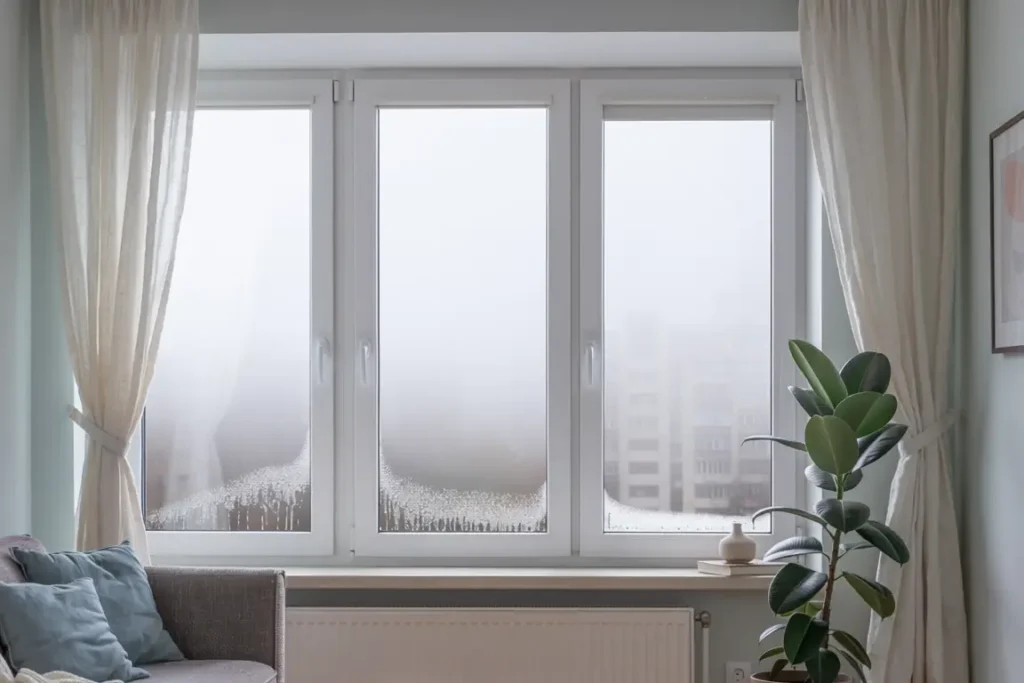 un salon d'appartement avec de la condensation