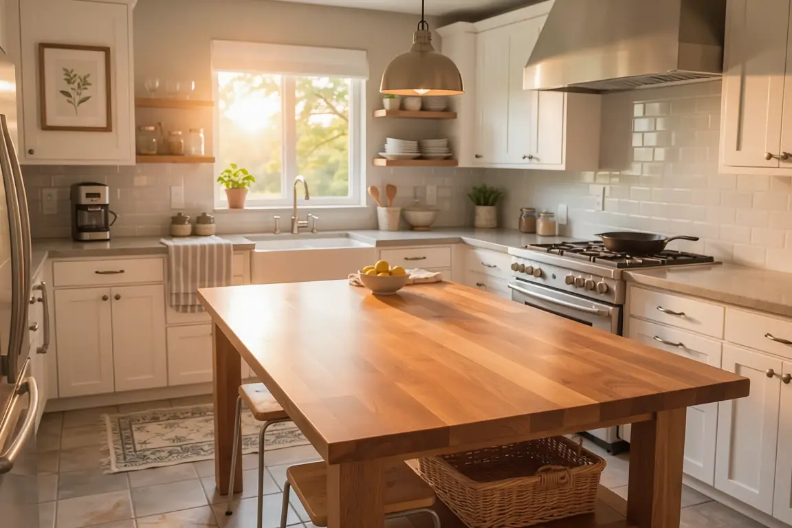 cuisine avec carrelage et condensation