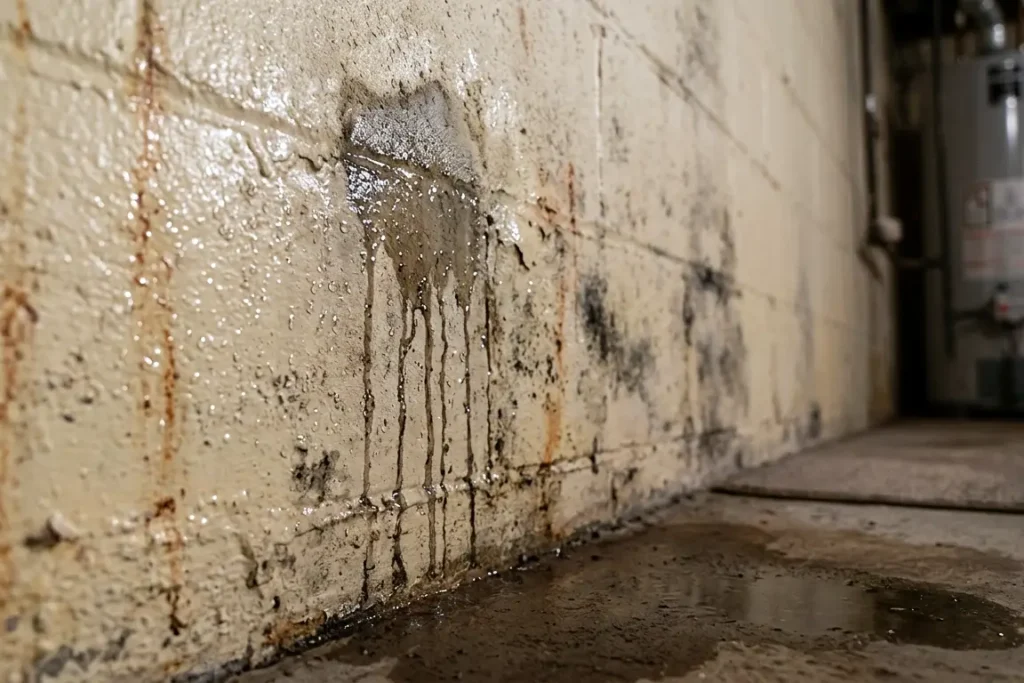 mur sous-sol humide