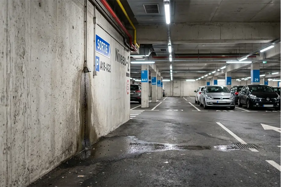 sous-sol parking humide