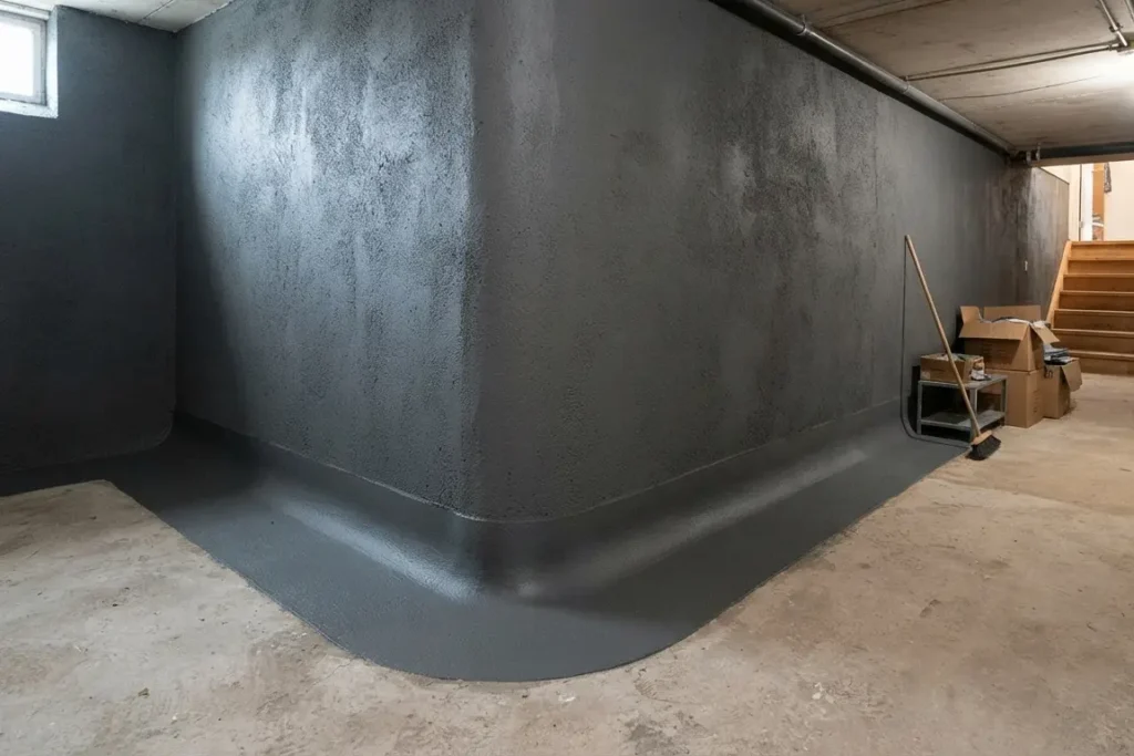 Cuvelage mur avec retour au sol